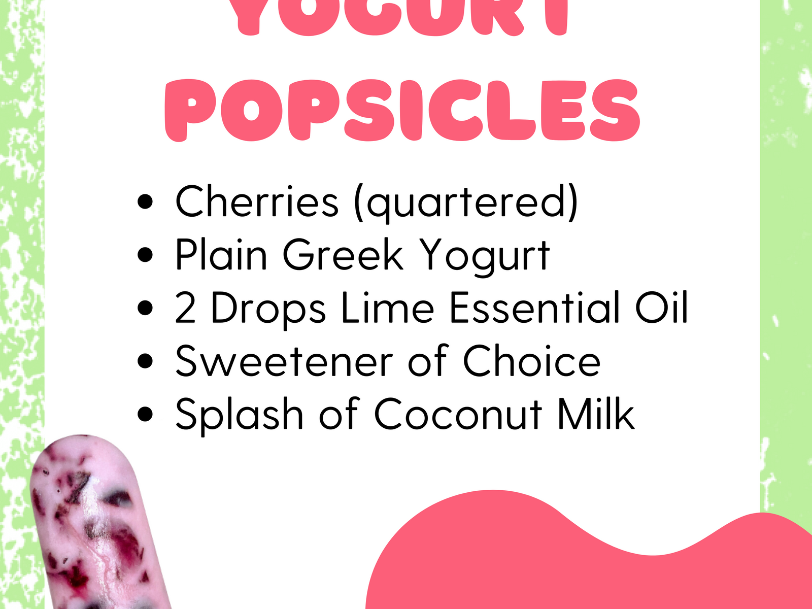 Cherry Lime Yogurt Popsicles